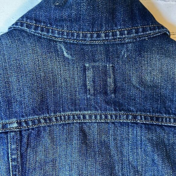 Levi’s Denim Womens Trucker Jacket Flower Tag size L Large Medium Wash - Picture 5 of 9